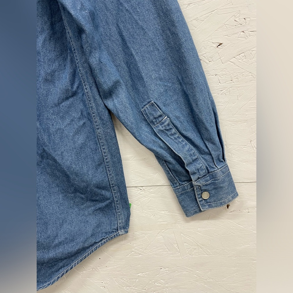 Y2K Brody Denim Pearl Snap Shirt, Size S - Picture 5 of 6